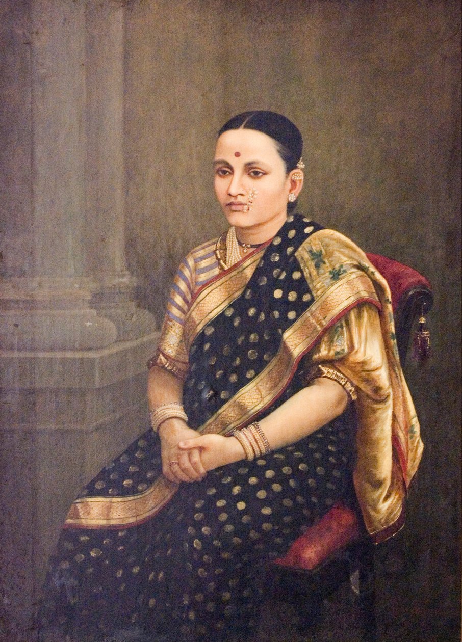 Portrett av en dame av Raja Ravi Varma