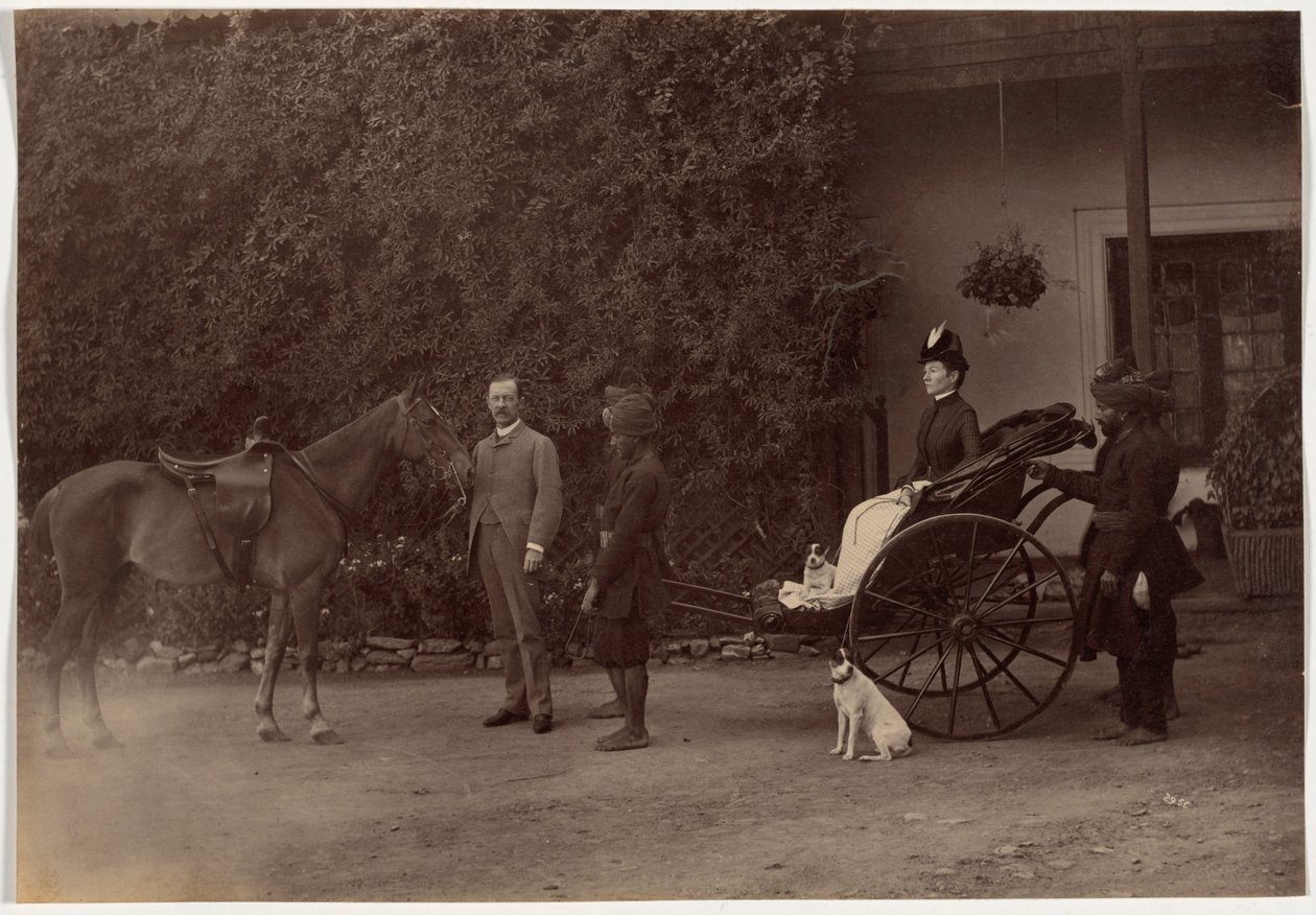 Oberst H. R. Thuillier og hans kone Emmeline Williams Thuillier, Shimla av Raja Deen Dayal