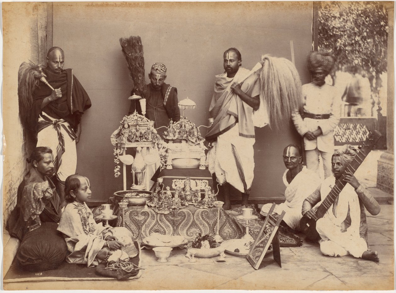 Maharajaen av Rewa i bønn av Raja Deen Dayal