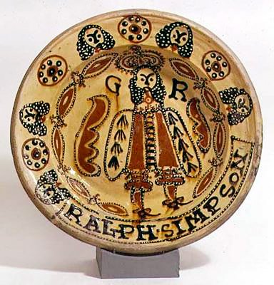 Metropolitan Slipware dekorativ skål, ca. 1680 (glasert keramikk) av Ralph Simpson