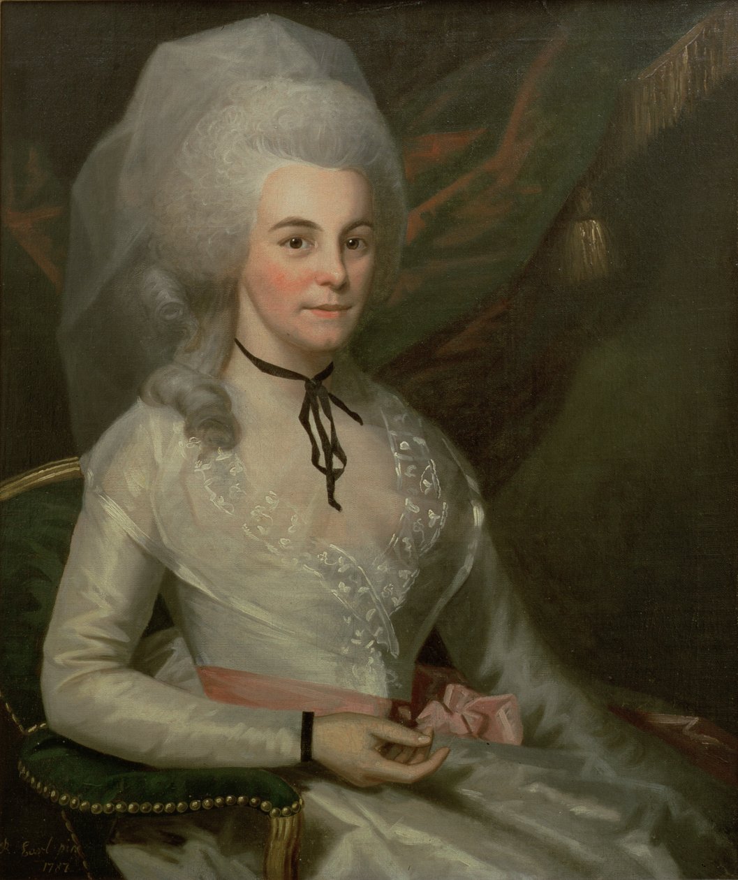 Portrett av Elizabeth Schuyler Hamilton, kone til Alexander Hamilton (1757-1804) av Ralph Earl or Earle