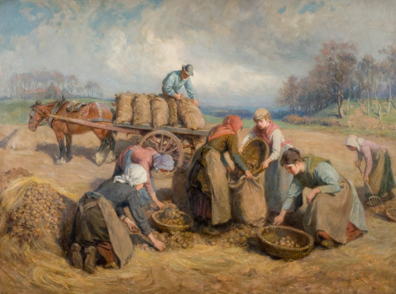 Potetsamlere, Northumberland, 1903 av Ralph Hedley