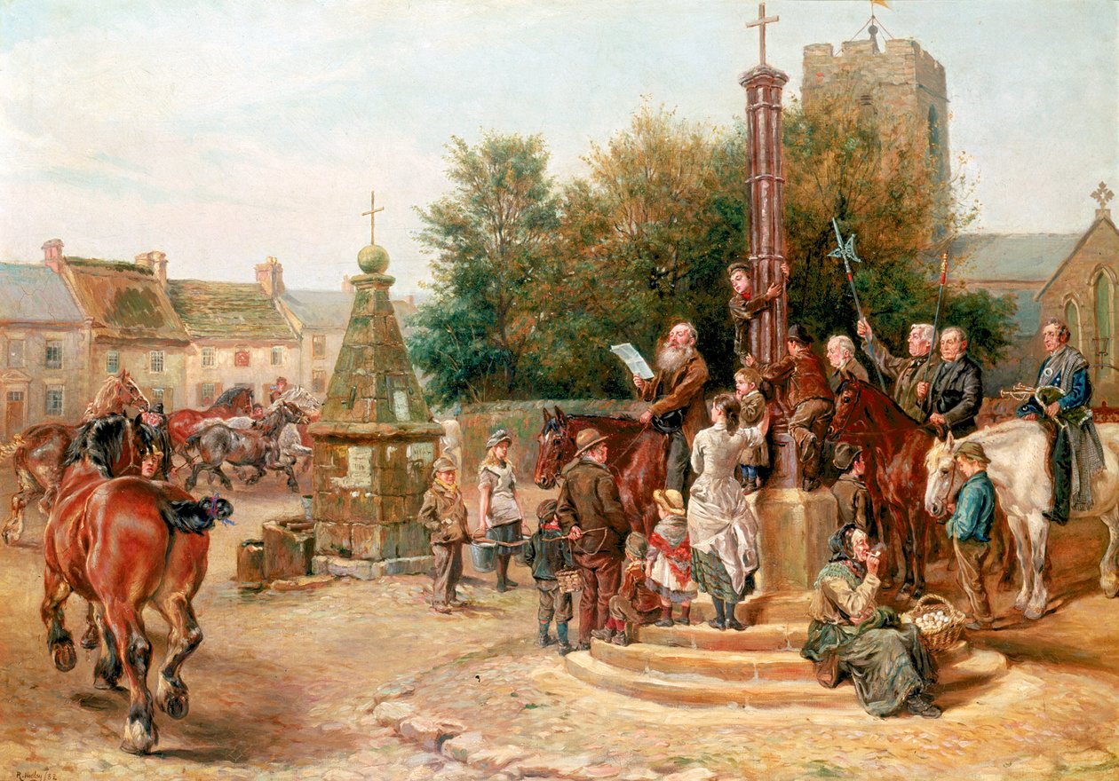 Proklamerer Stagshaw Fair på Corbridge av Ralph Hedley
