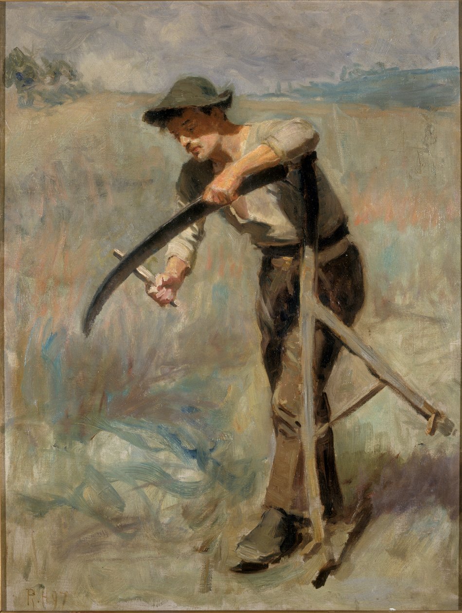 Sharpening The Scythe, 1897 av Ralph Hedley