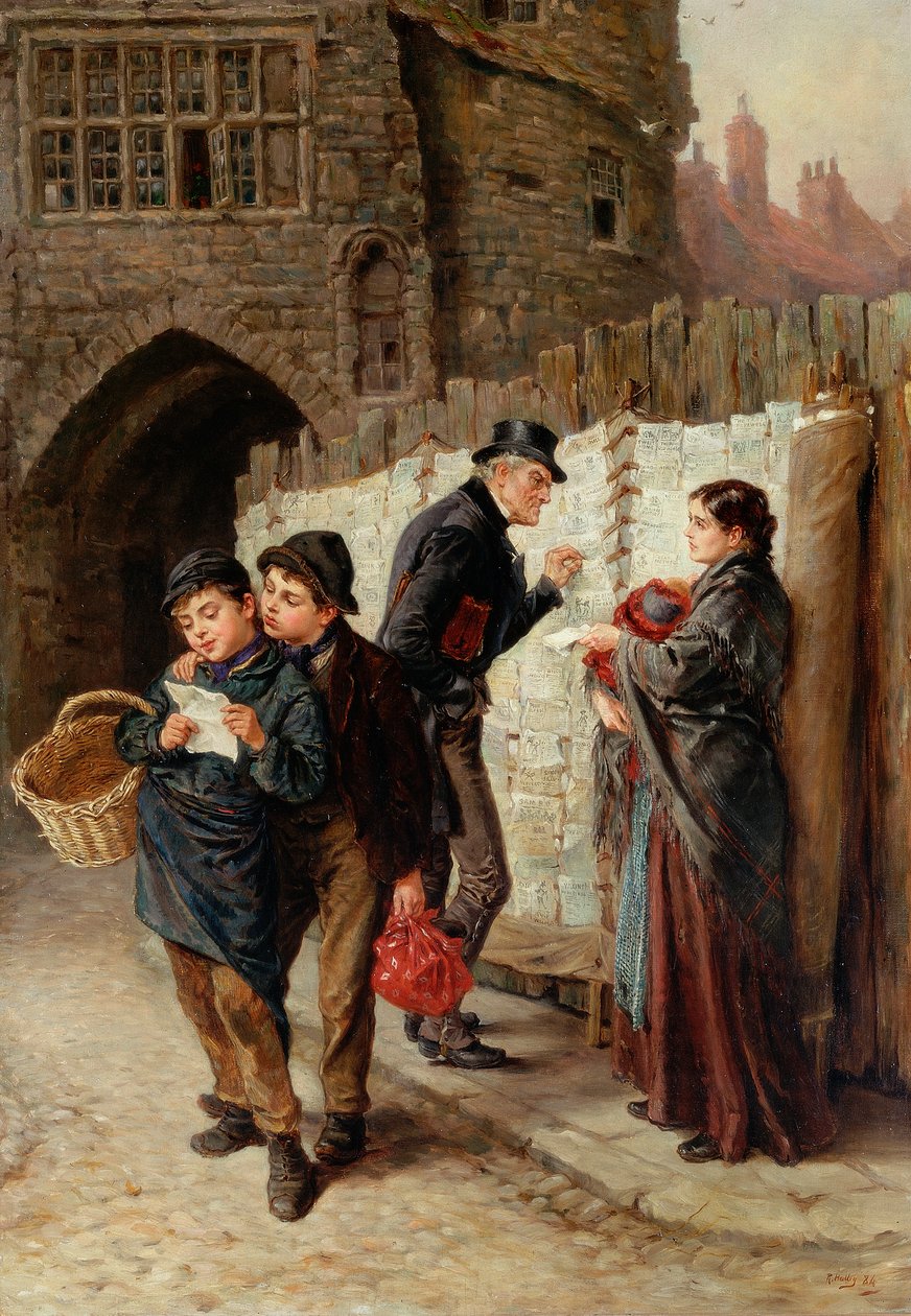 Balladeselgeren, den svarte porten, 1884 av Ralph Hedley