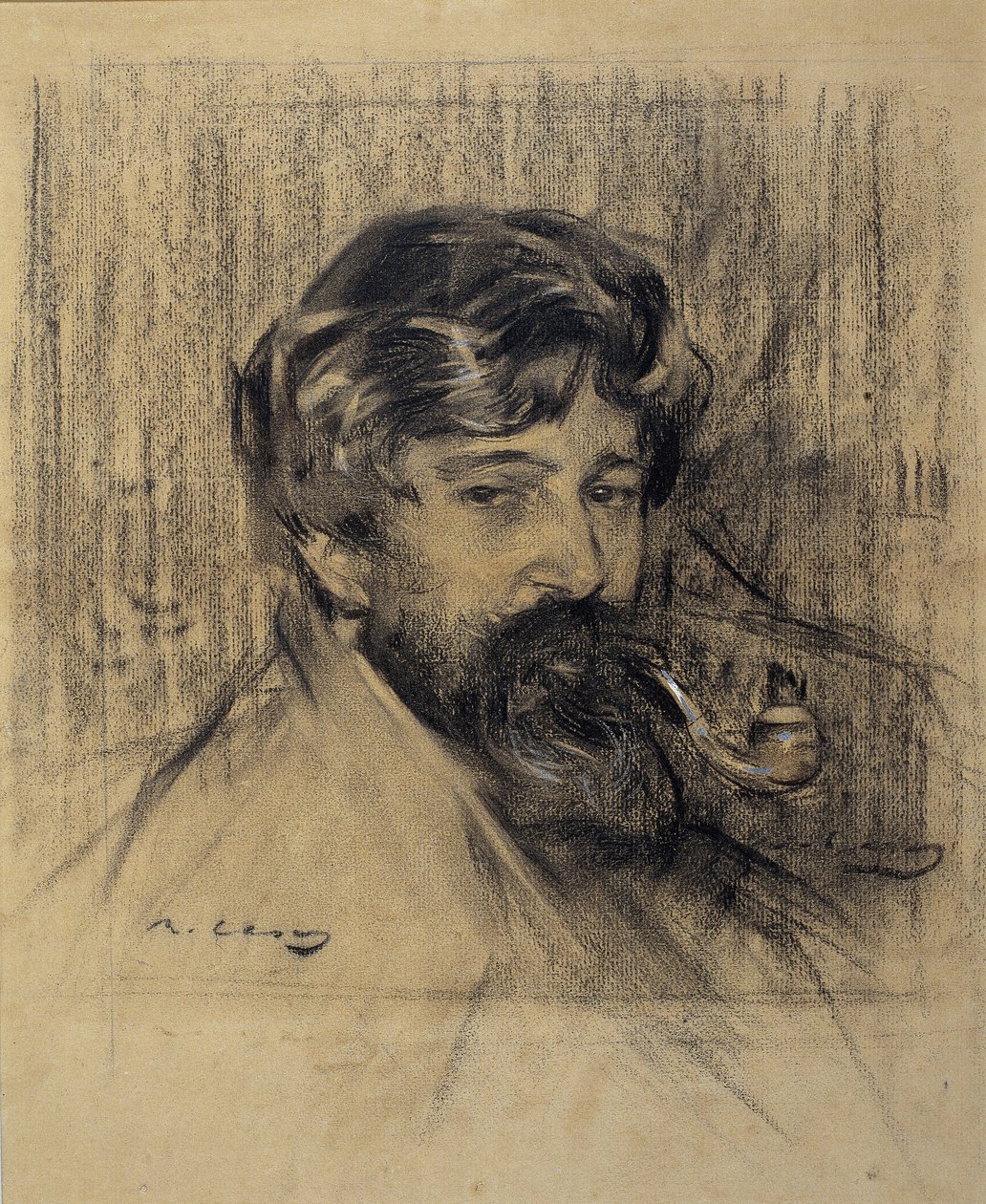 Portrett av Santiago Rusiñol av Ramon Casas i Carbo
