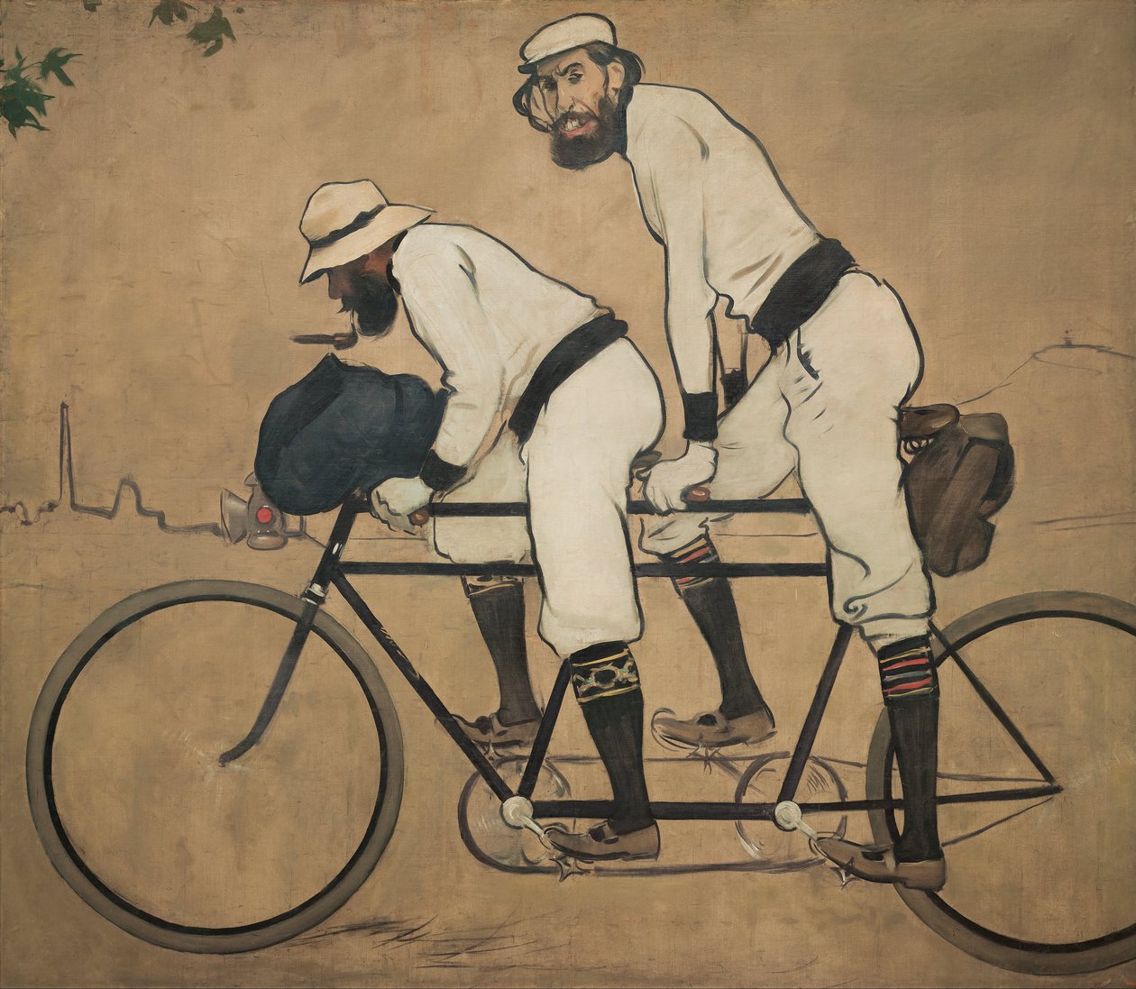 Ramon Casas og Pere Romeu på et tandem av Ramon Casas i Carbo