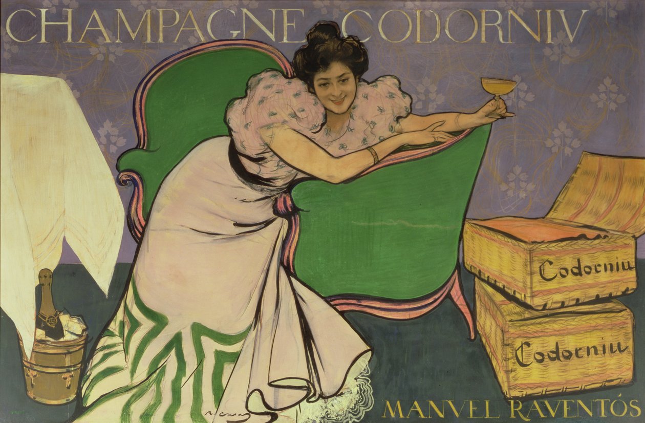 Plakat reklame Codorniu Champagne av Ramon Casas i Carbo
