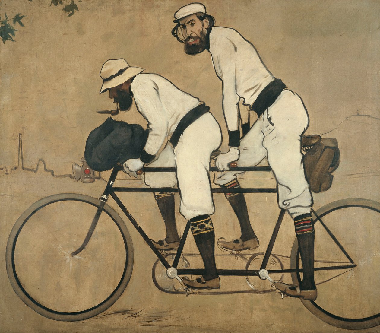 Ramon Casas og Pere Romeu på et tandem av Ramon Casas i Carbo