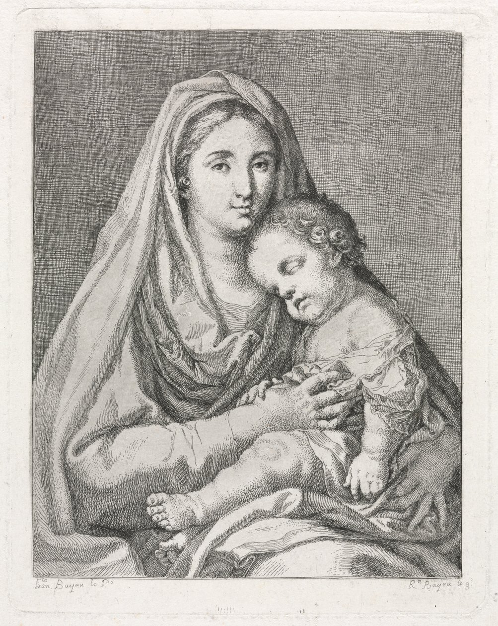Madonna and Child (etter Francisco Bayeu y Subias) av Ramon Bayeu y Subias