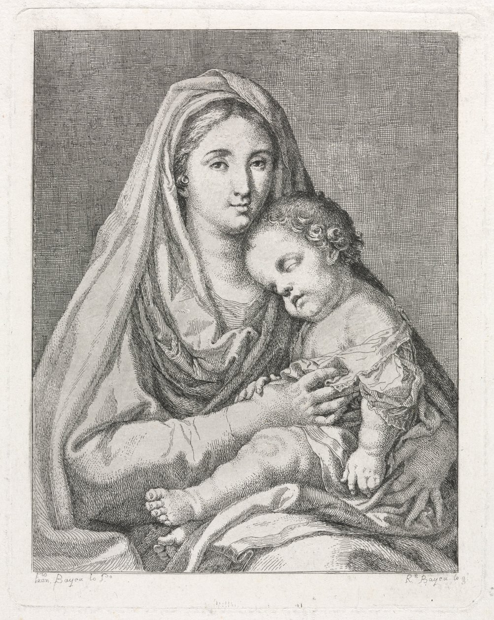 Madonna og barn etter Francisco Bayeu y Subias. av Ramon Bayeu y Subias