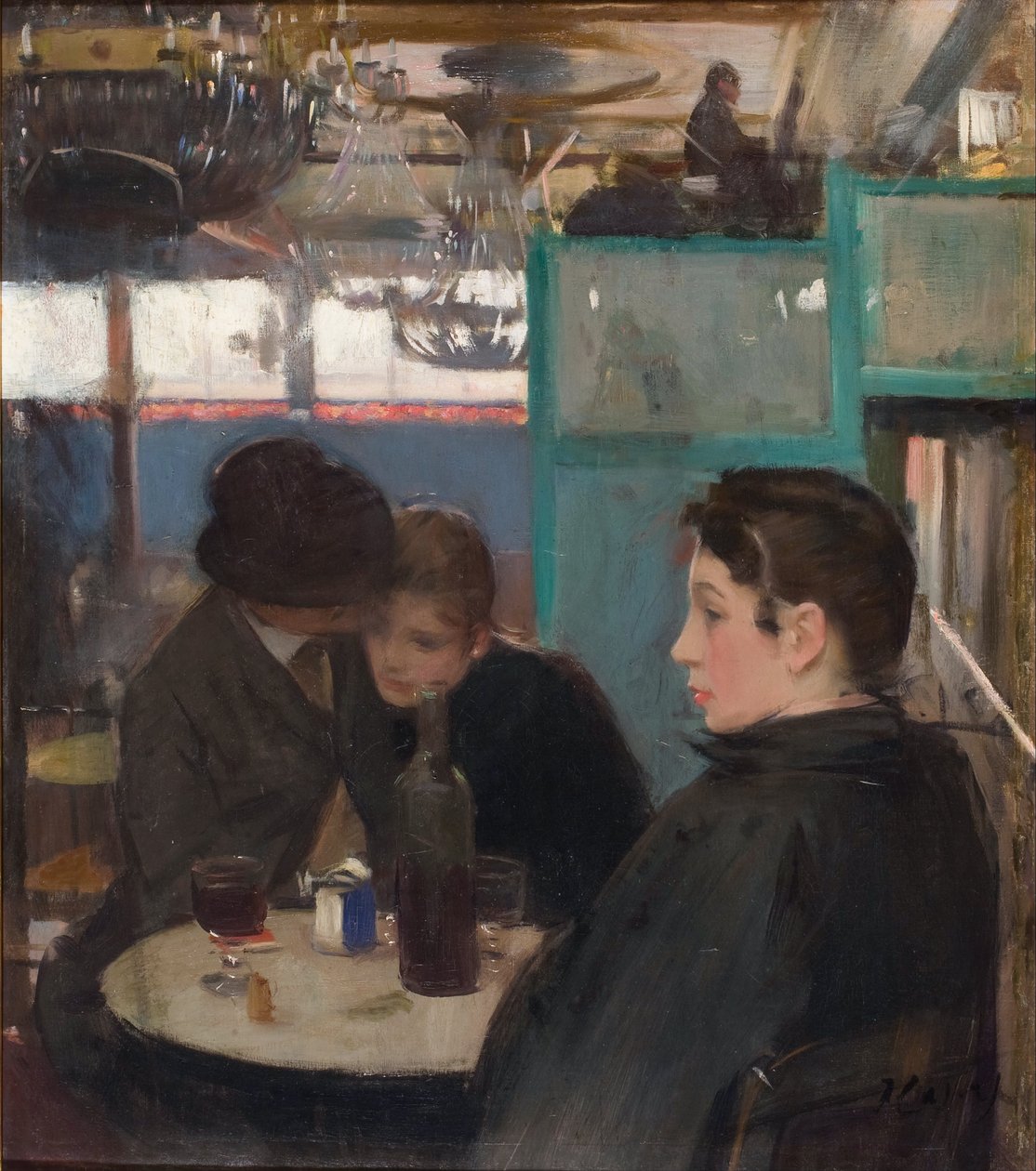Interiør i Moulin de la Galette - Casas, Ramon (1866-1932) - ca. 1890 - Olje på lerret - 78,5x69 - Catalonias nasjonale kunstmuseum, Barcelona av Ramón Casas