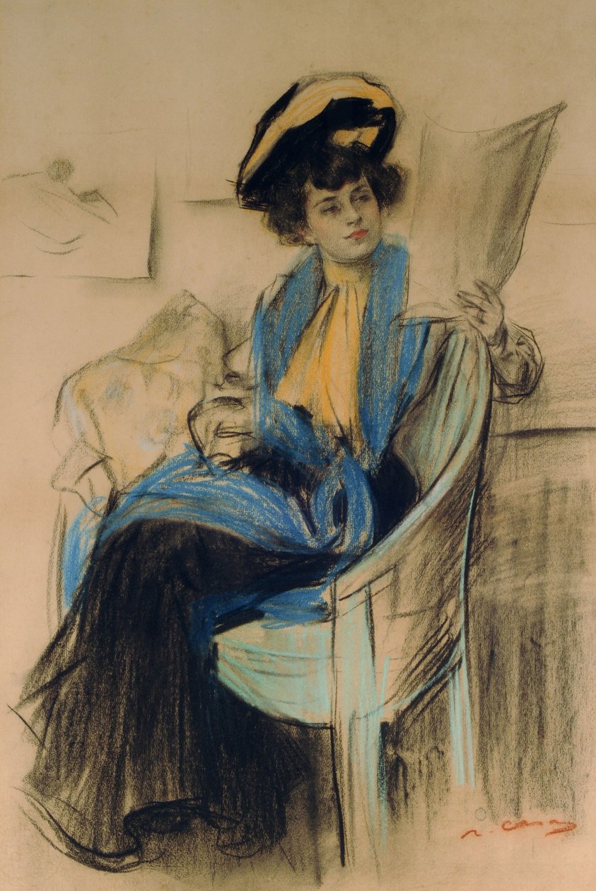 Mademoiselle Clo-Clo (pastell på papir) av Ramón Casas
