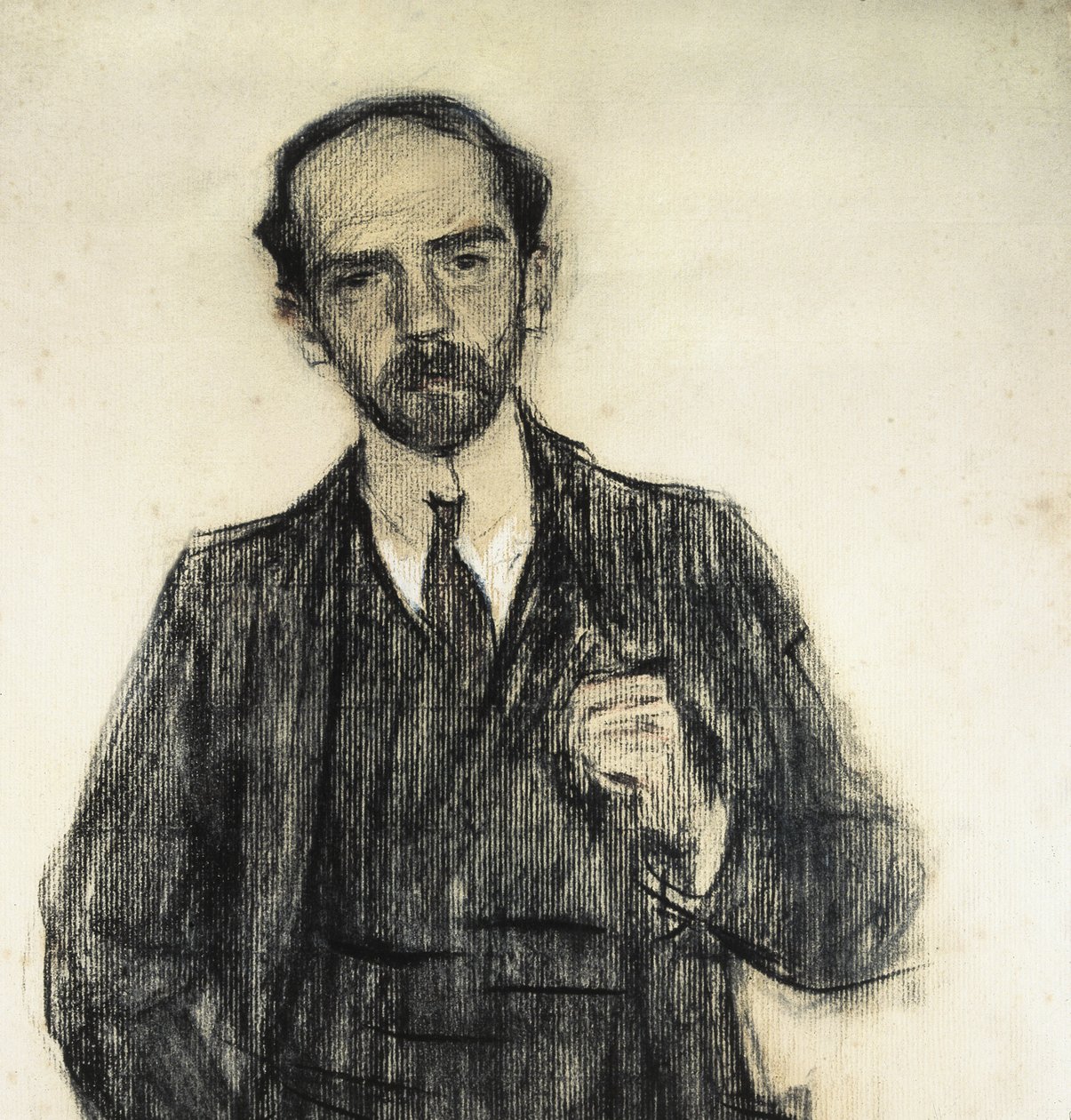 Portrett av Pio Baroja. ca. 1904 - 1905 (tegning) av Ramón Casas