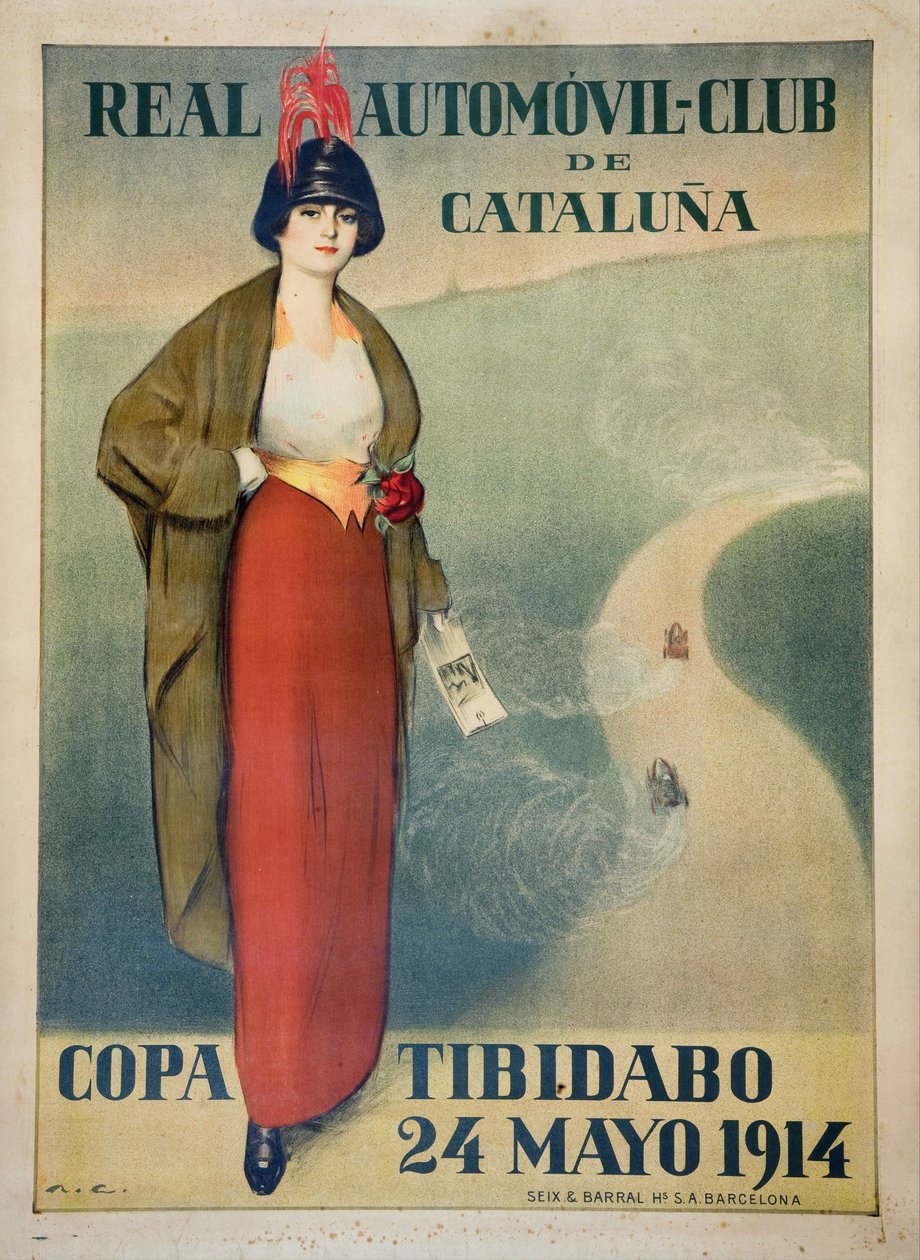 Real Automovil Club de Catalunya (Plakat) - Kunstverk av Ramon Casas (1866-1932) - 1914 - Fargelitografi - 110x81,7 - Museu Nacional d