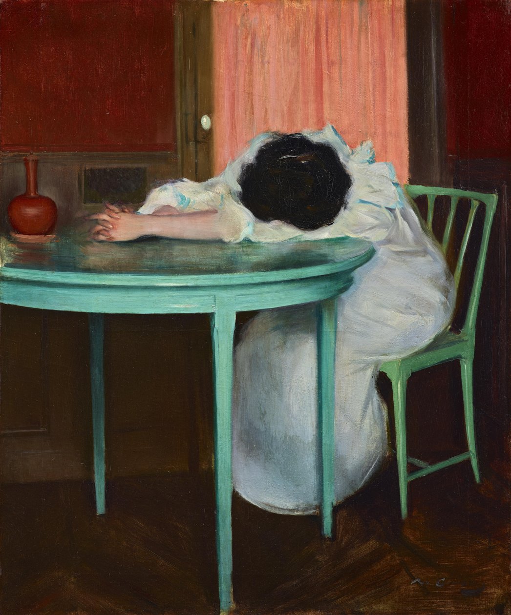Trøtt, ca. 1895-1900 (olje på lerret) av Ramón Casas