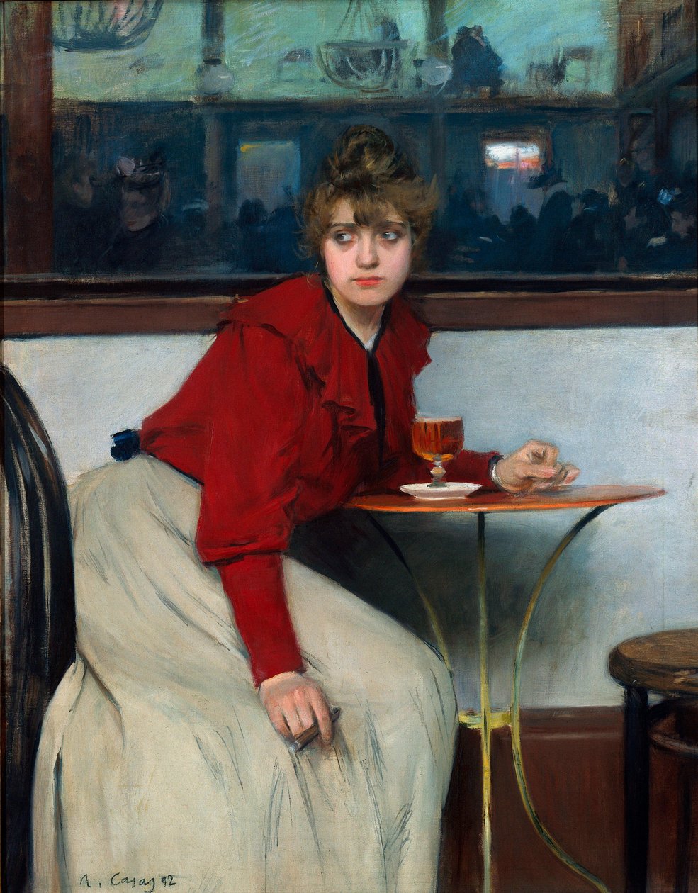 På Moulin de la Galette eller La Madeleine. Maleri av Ramon Casas i Carbo (1866-1932) av Ramon Casas i Carbo