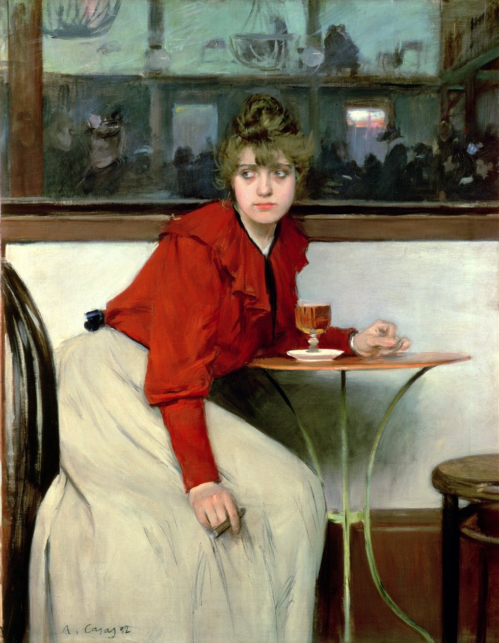 Chica i en bar av Ramon Casas i Carbo
