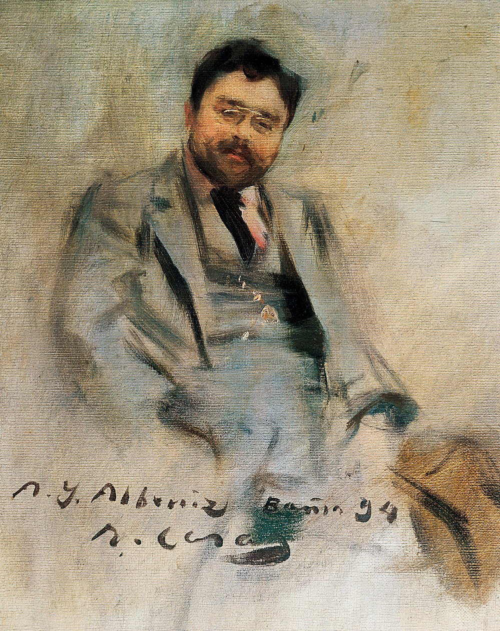 Portrett av Isaac Albeniz på 34 år (olje på lerret) av Ramon Casas i Carbo