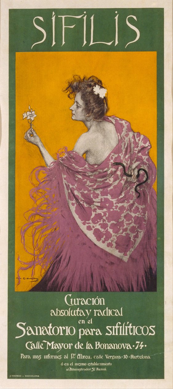 Syfilis-plakat av Ramon Casas i Carbo