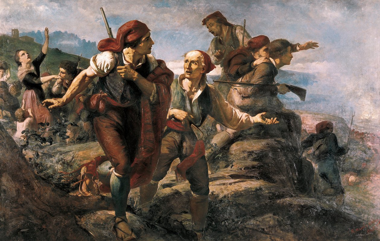 Spanske uavhengighetskrigen: Den katalanske militsen Bruc av Ramón Martí Alsina