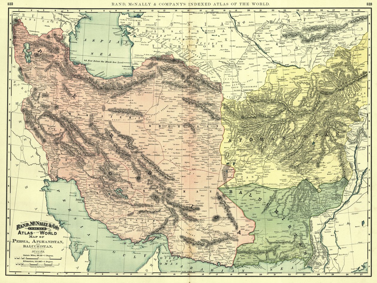 Persia, Afghanistan og Baluchistan i 1892 av Rand McNally and Company