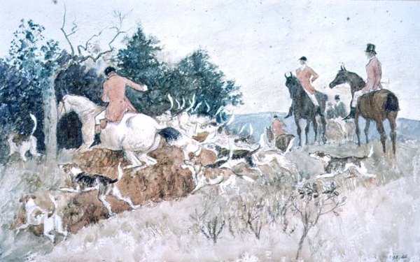 Revejakt: Going to Cover, 1800-tallet av Randolph Caldecott