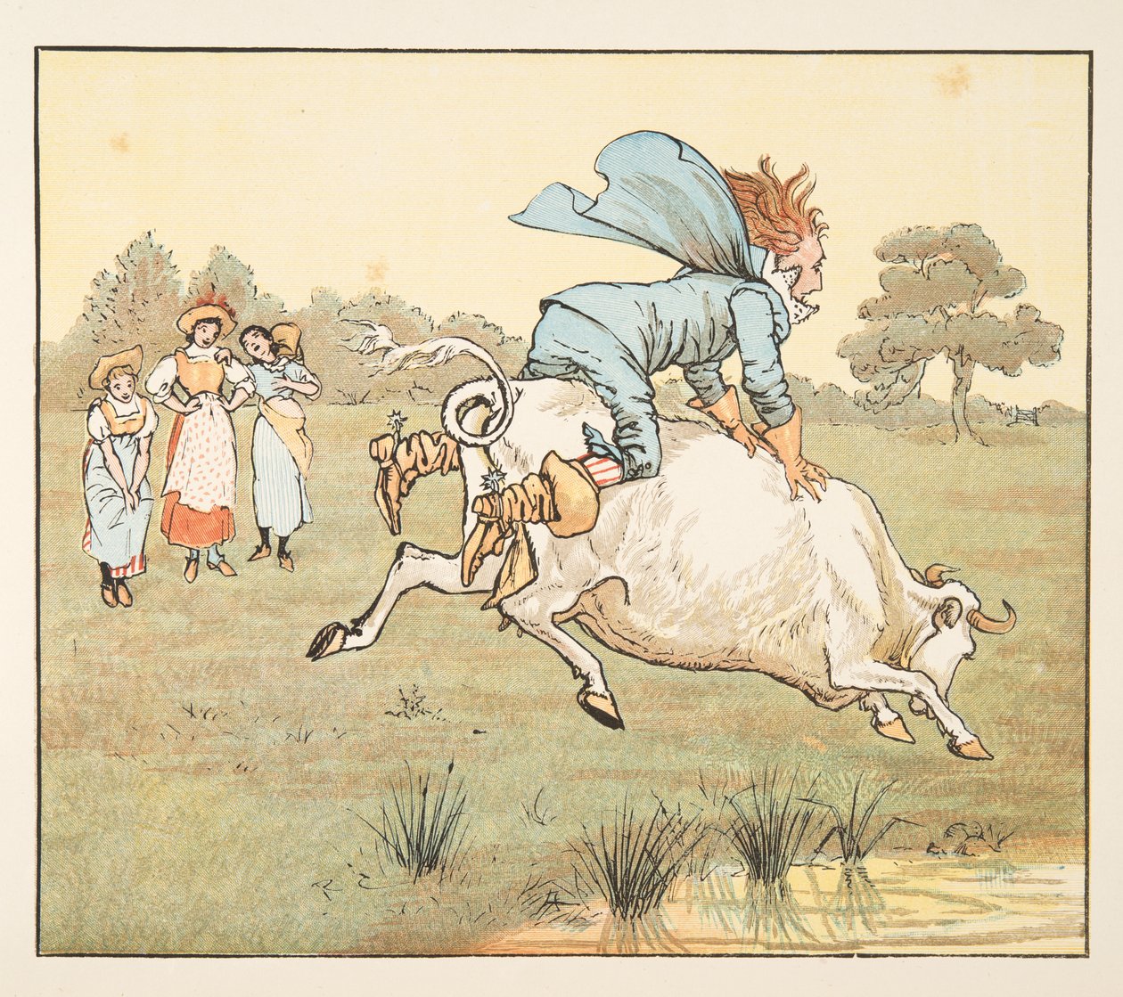 "Ingen spurte deg, sir!" sa hun fra The Hey Diddle Diddle Picture Book, pub.1882 av Randolph Caldecott
