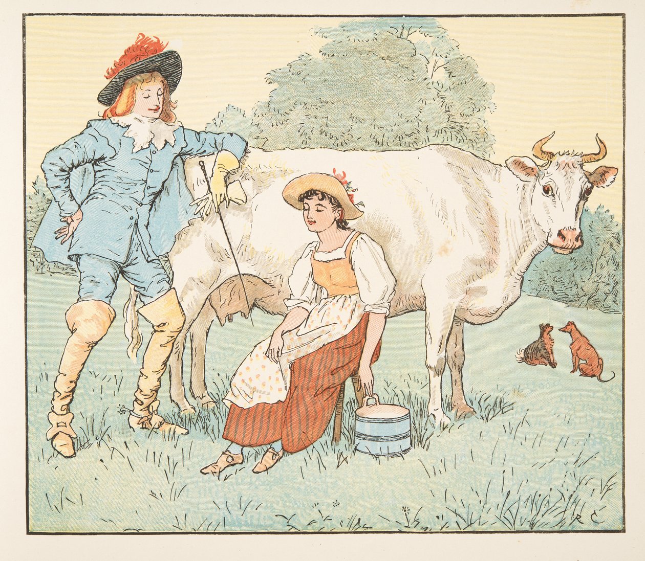 "Skal jeg gifte meg med deg min vakre hushjelp?", fra The Hey Diddle Diddle Picture Book, pub.1882 av Randolph Caldecott