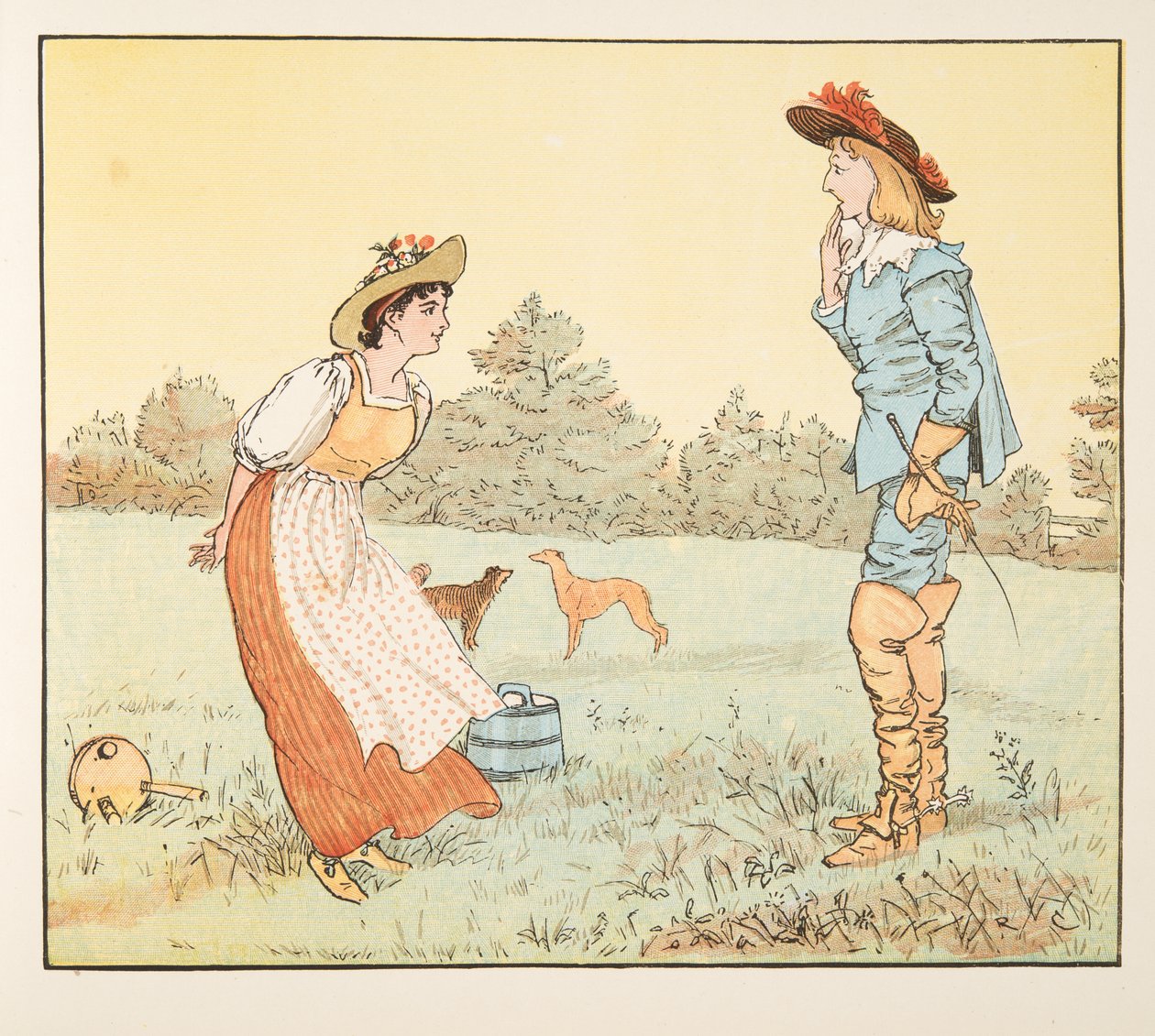 "Da kan jeg ikke gifte meg med deg, min vakre hushjelp!", fra The Hey Diddle Diddle Picture Book, pub.1882 av Randolph Caldecott