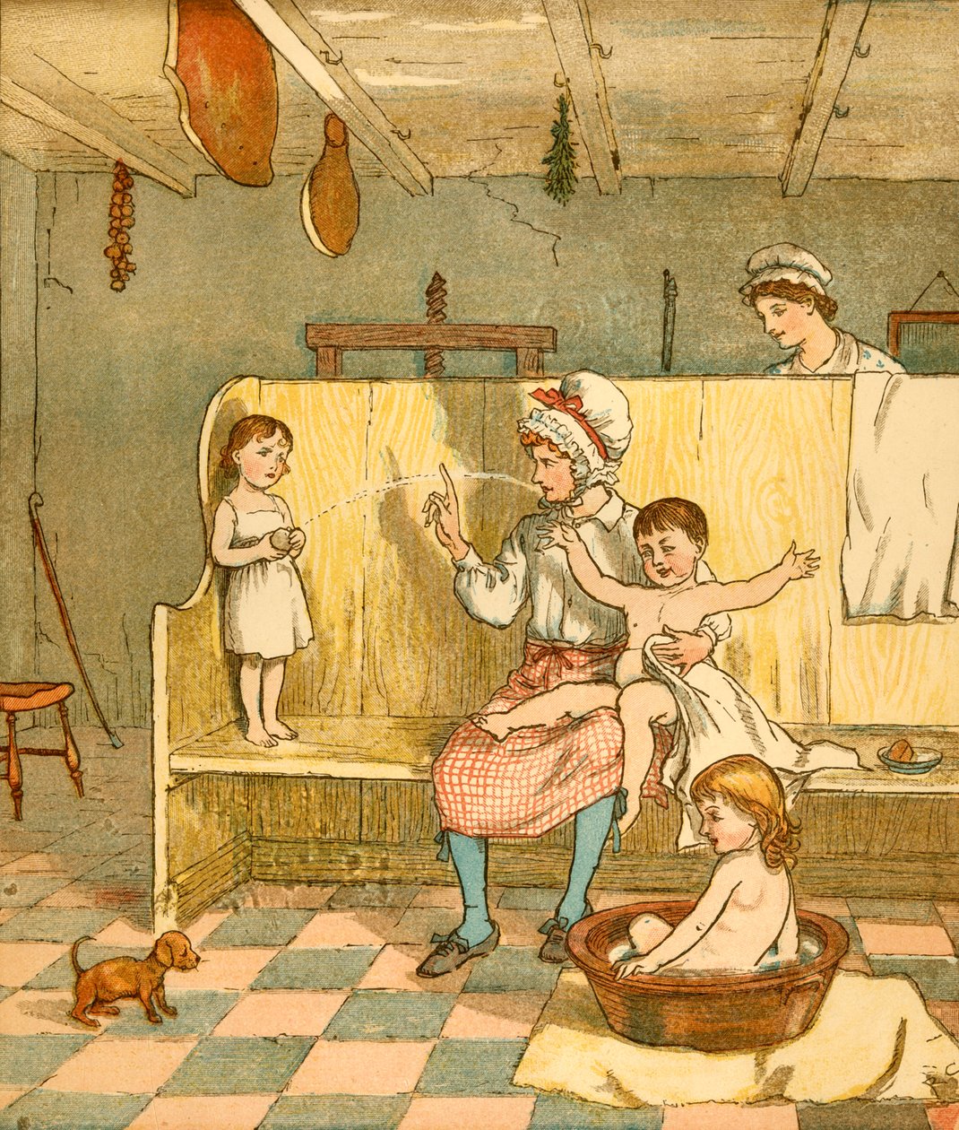 Badetid, c1881. av Randolph Caldecott