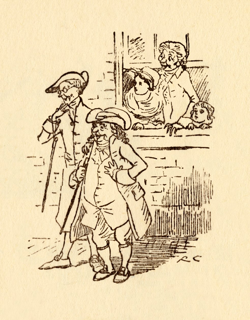 Tilskuere ser på når John Gilpin galopperer forbi, 1878, c1918. av Randolph Caldecott