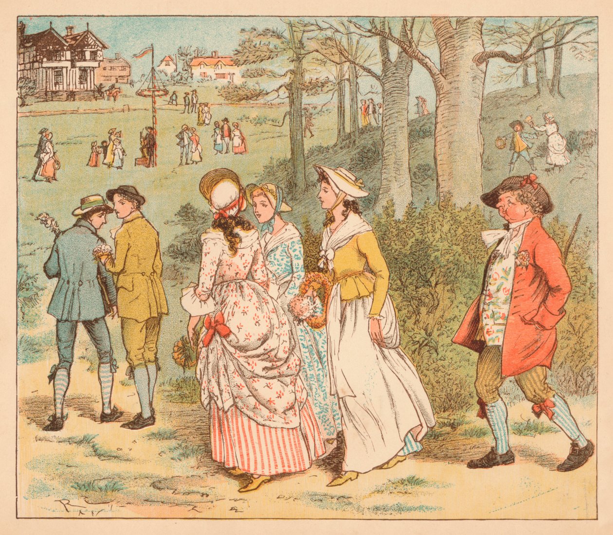 Kom Lasses og gutter, c1885, 1934. av Randolph Caldecott