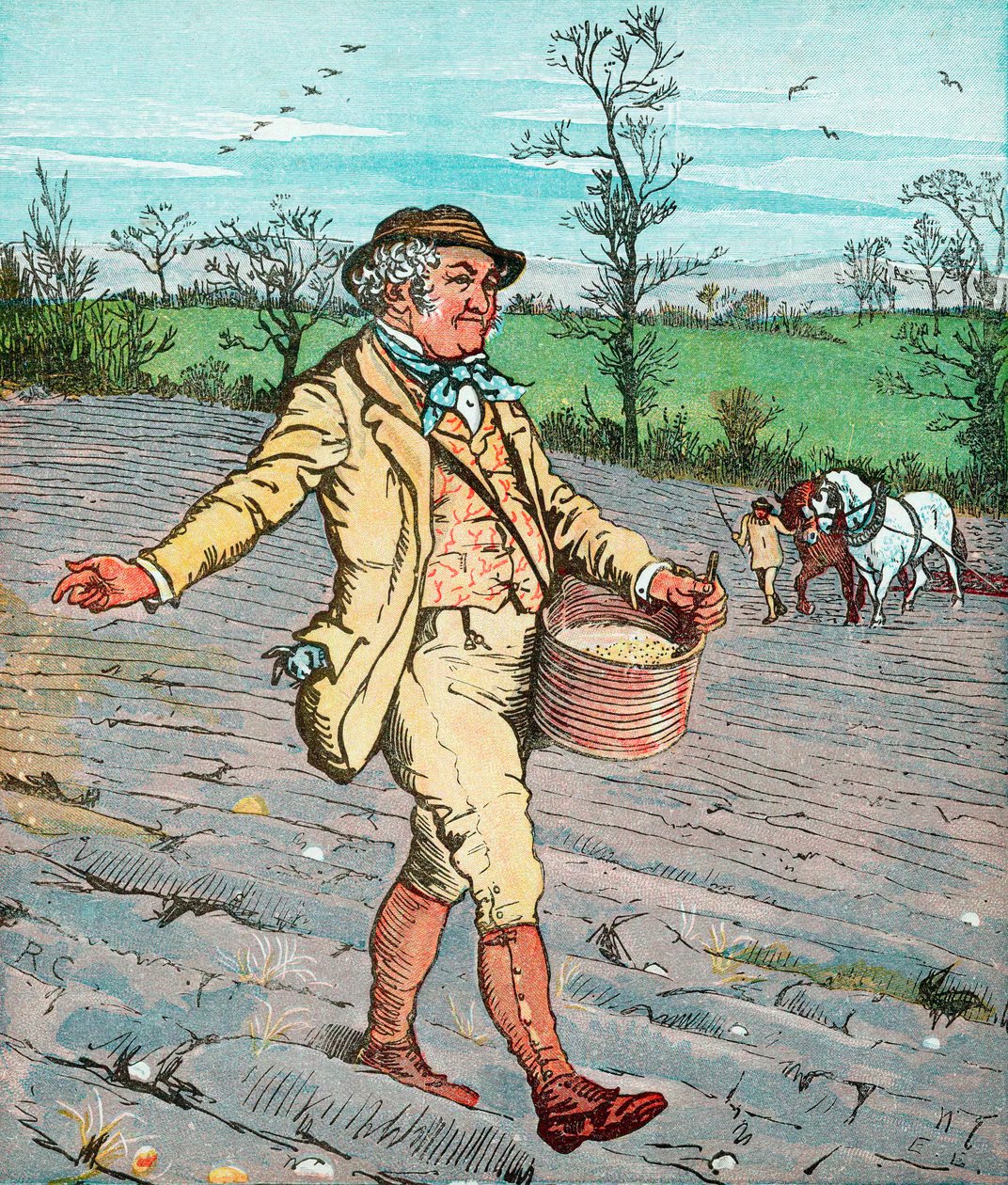 Bonde som sår frø, 1881 av Randolph Caldecott