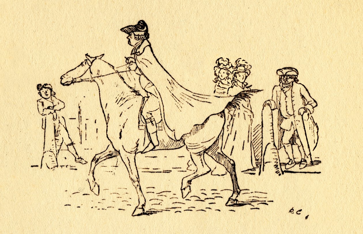 John Gilpin legger ut på sin reise til Edmonton, 1878, c1918. av Randolph Caldecott