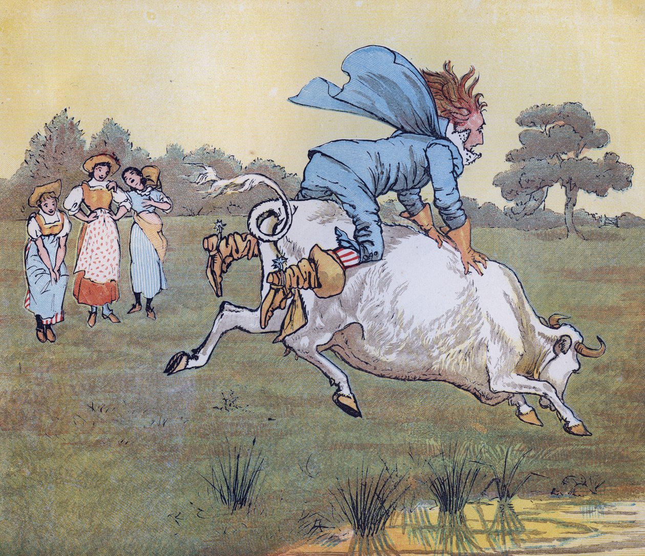 Ingen spurte deg, sir, sa hun. Illustrasjon av Randolph Caldecott for Nursery Rhyme 