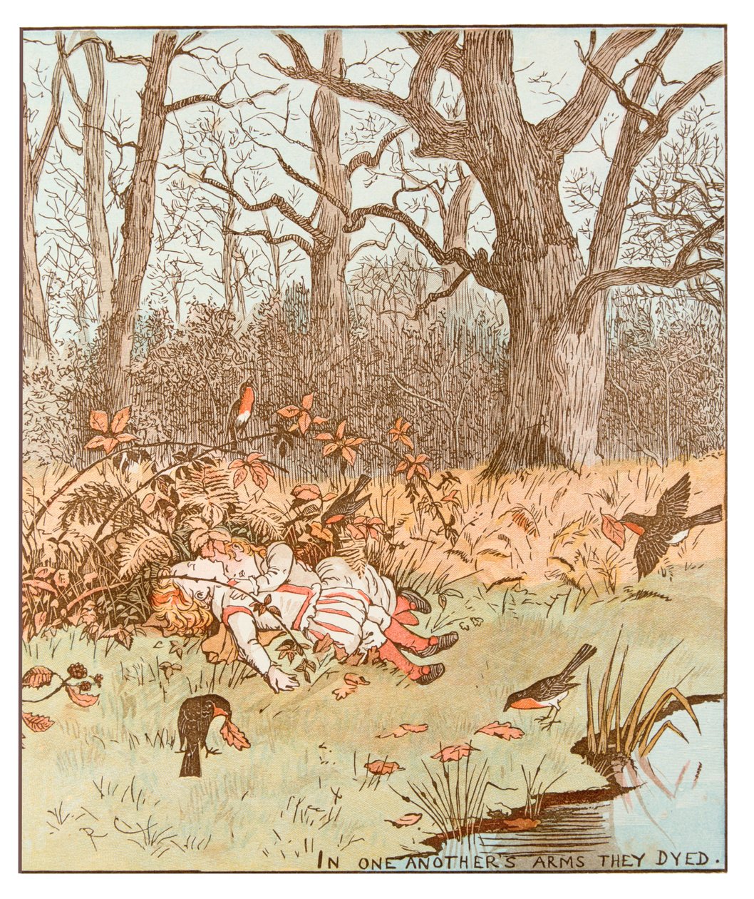 Scene fra The Babes in the Wood, 1878 av Randolph Caldecott
