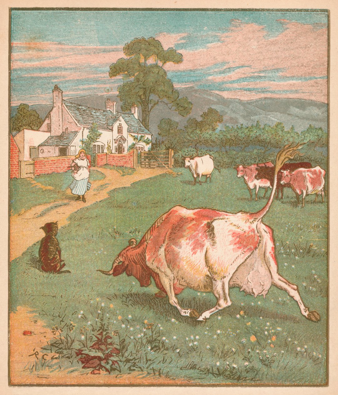 Dette er kua med det krøllete hornet..., c1878. av Randolph Caldecott