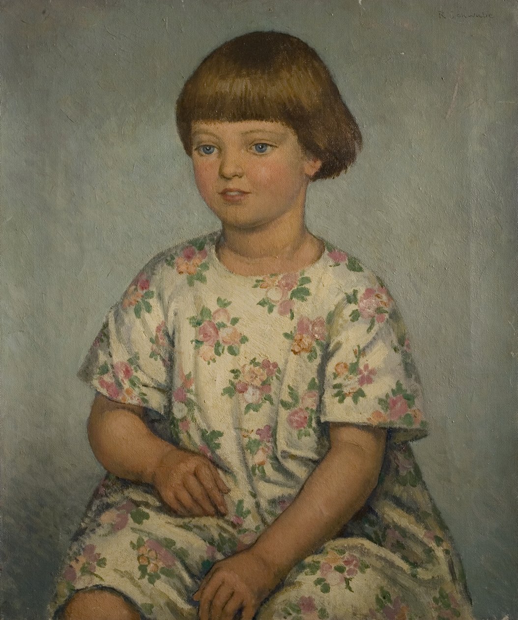 Portrait of a Child, midten av 1900-tallet (olje på lerret) av Randolph Schwabe