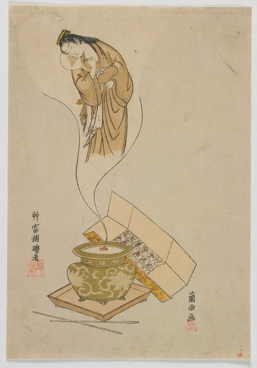 Apparition of the Courtesan, Edo-perioden, 1765 (farget treblokktrykk) av Ranu