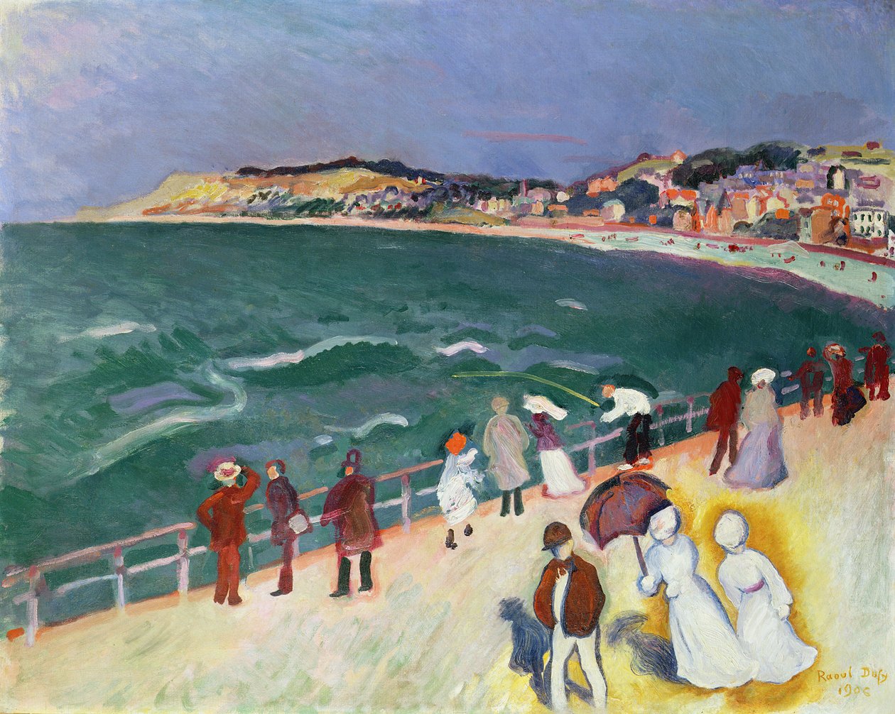 En promenade på bryggen av Raoul Dufy