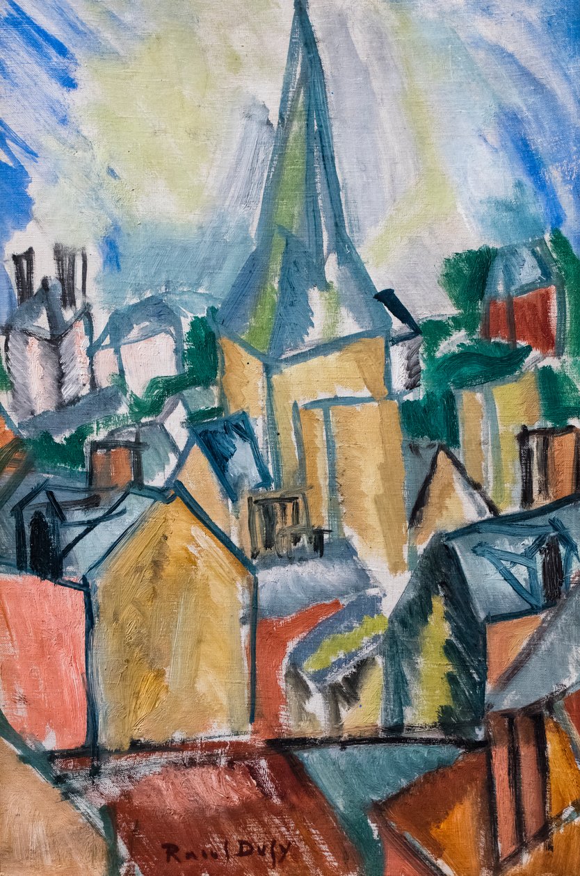 Saint-Vincent-kirken i Le Havre, cirka 1909 (olje på lerret) av Raoul Dufy