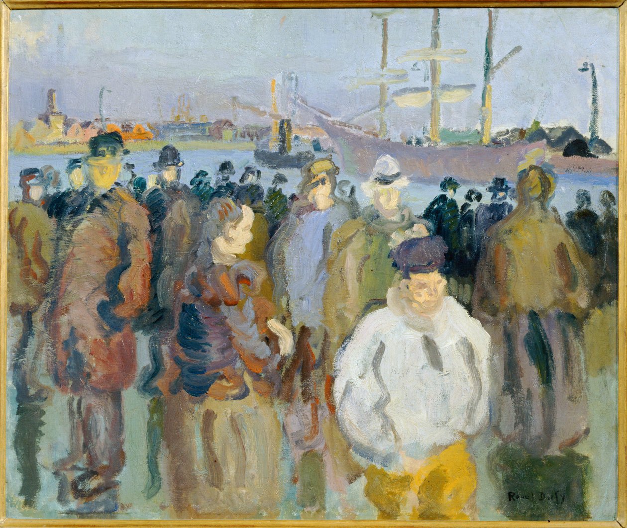 Kaien i Rouen (maleri på lerret) av Raoul Dufy