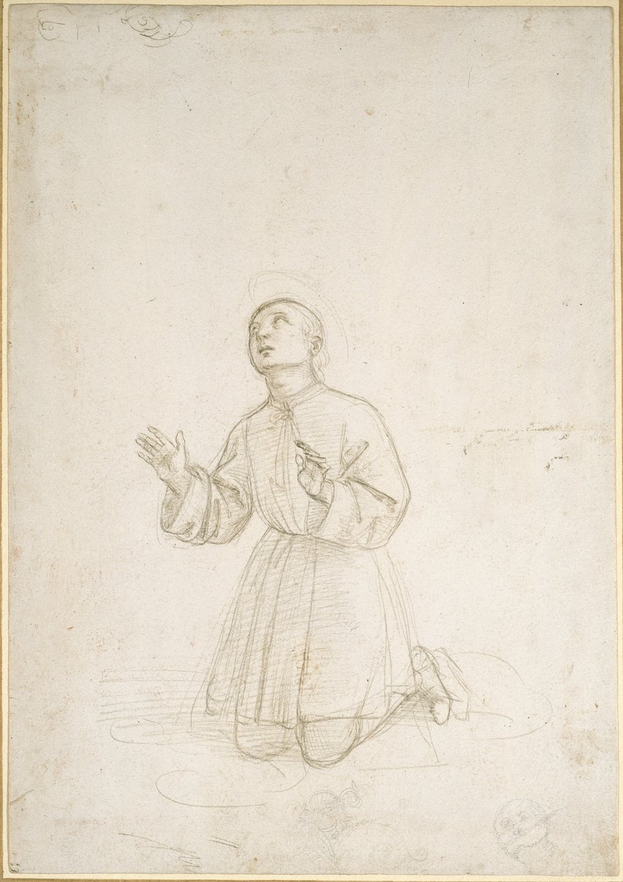 Knelende figur av en ungdom, WA1846.153 av Raffaello Sanzio Raphael