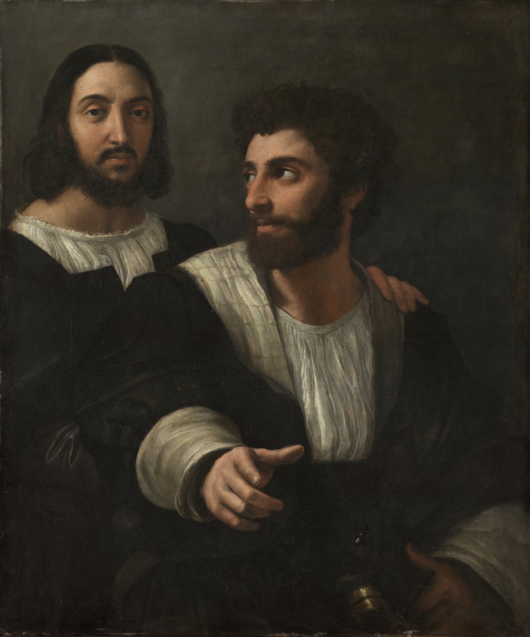 Portrett av kunstneren med en venn av Raffaello Sanzio Raphael