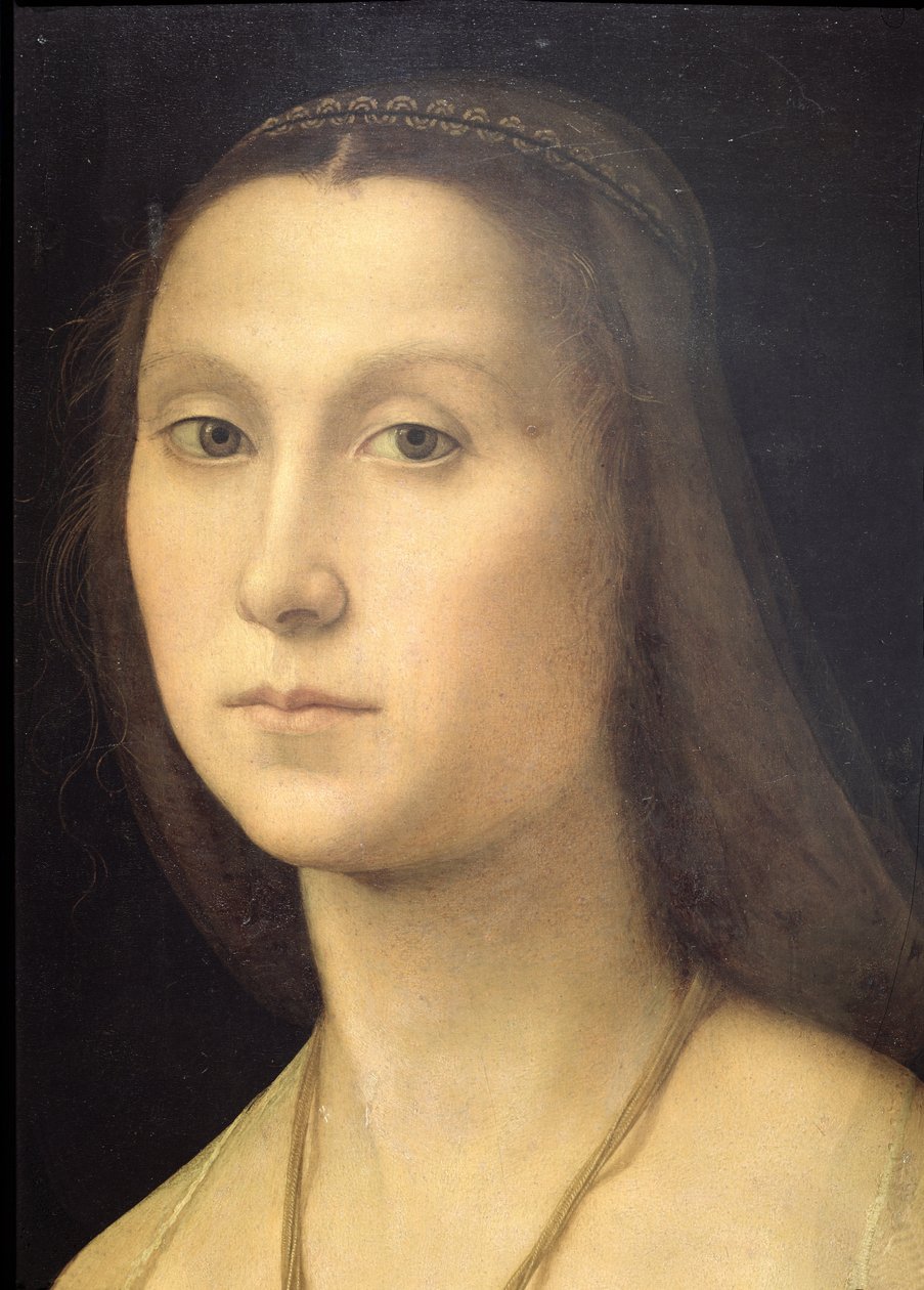 Portrait of a Woman (La Muta), 1507 (detalj) (se 21465, 205589) av Raffaello Sanzio Raphael