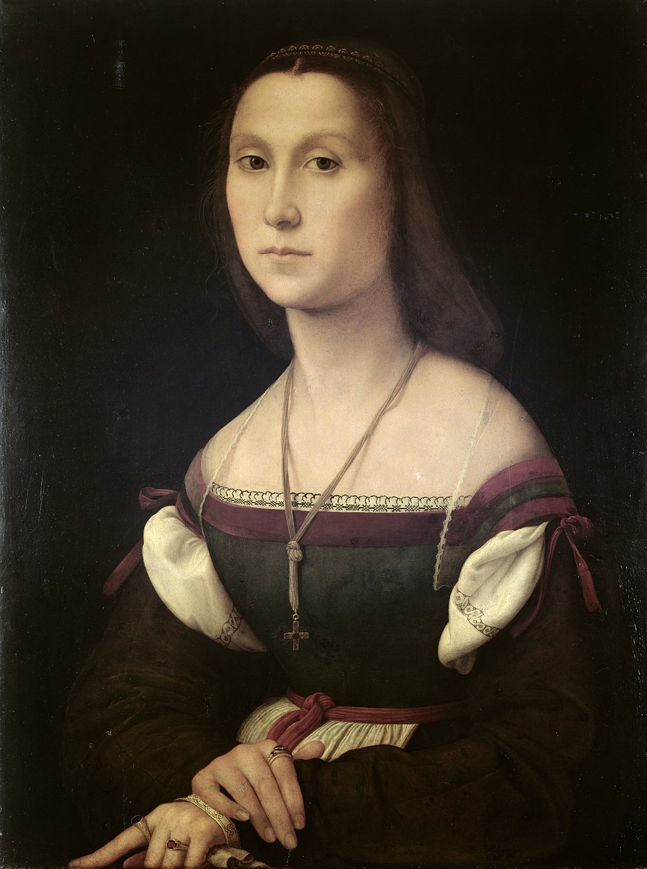 Portrait of a Woman (La Muta), 1507 (se 205588, 205589) av Raffaello Sanzio Raphael