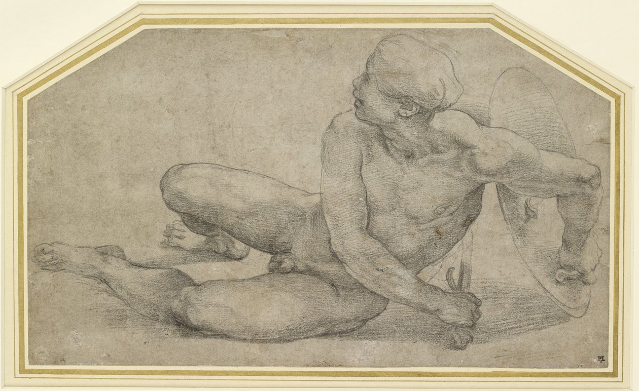 Liggende figur av en soldat, WA1846.201 av Raffaello Sanzio Raphael