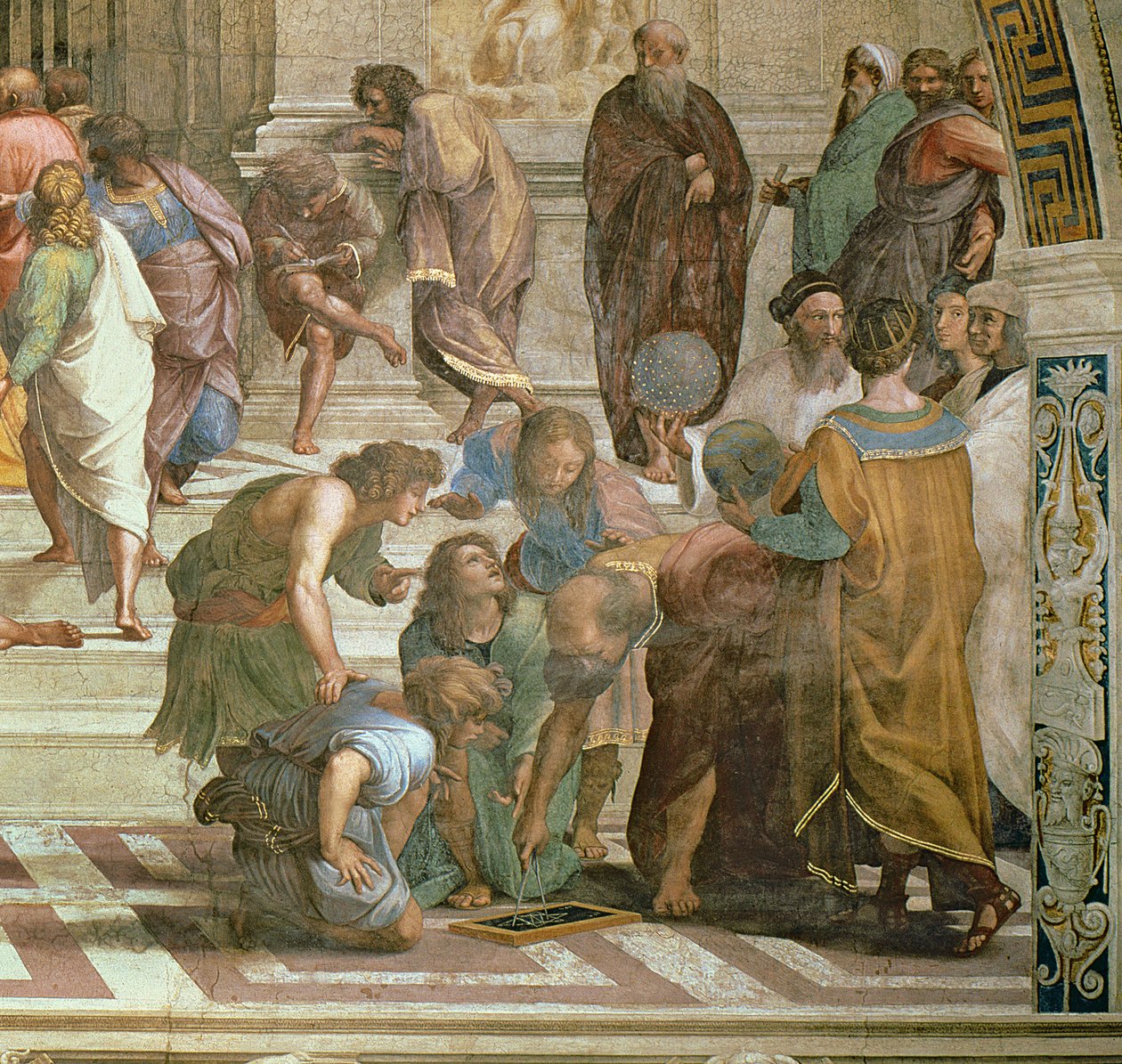 Skolen i Athen, fra Stanza della Segnatura, 1510-11 (detalj av 472) av Raffaello Sanzio Raphael