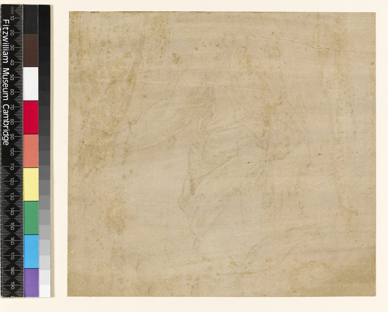 Studieark: draperi med bar arm og separat studie av fot av Raffaello Sanzio Raphael